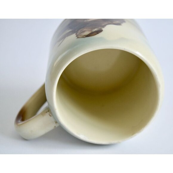 Vintage German Monk Playing Violin Shaving Mug Ceramic Chipped Germany - Picture 6 of 8